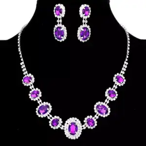 Oval Shape Rhinestone Princess Set