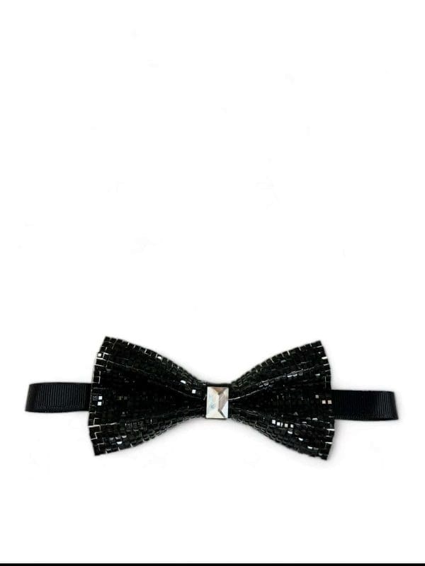 Designer Black Crystal Bow-Tie (Nice)