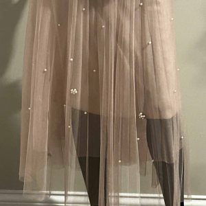 Peach Tulle Skirt with Pearls (Size XL)