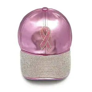 Awareness Ribbon Rhinestone Satin Cap (Selections)