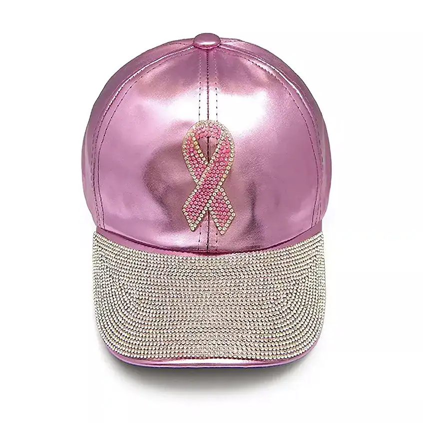 Awareness Ribbon Rhinestone Satin Cap (Selections)