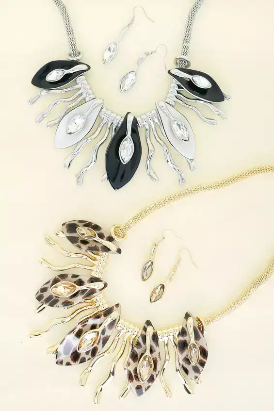 Rhinestone Crystal Fringe Boho Necklace Set (Selections)