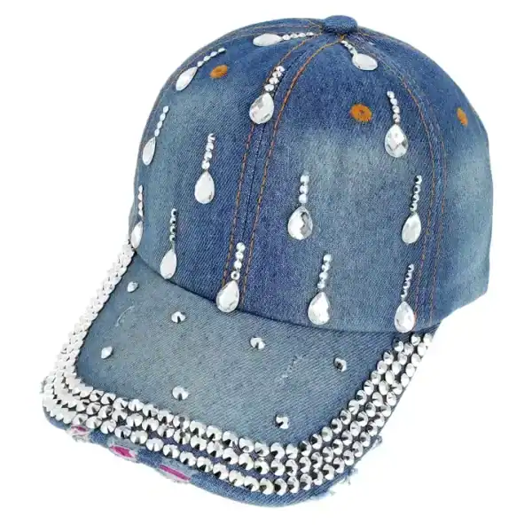 New - Hat- Pearl and Rhinestone Teardrop Cap