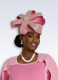 New - Donna Vinci Rose Pink Bow Hat (Love the Color)
