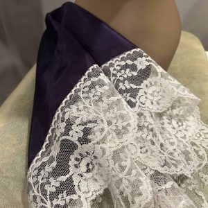 Scarf - Lap Scarf Purple w/White Lace (Med Size)