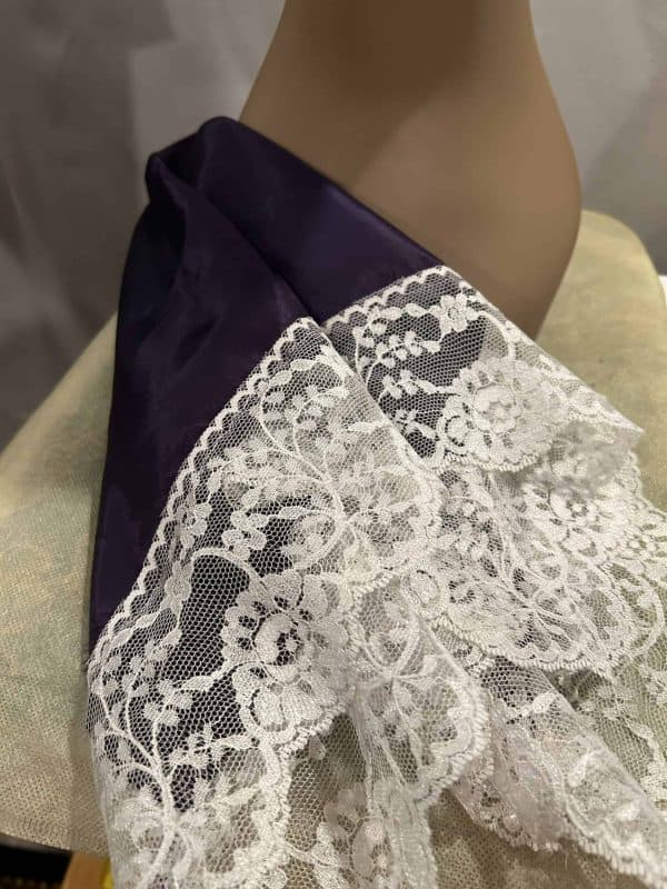 Scarf - Lap Scarf Purple w/White Lace (Med Size)