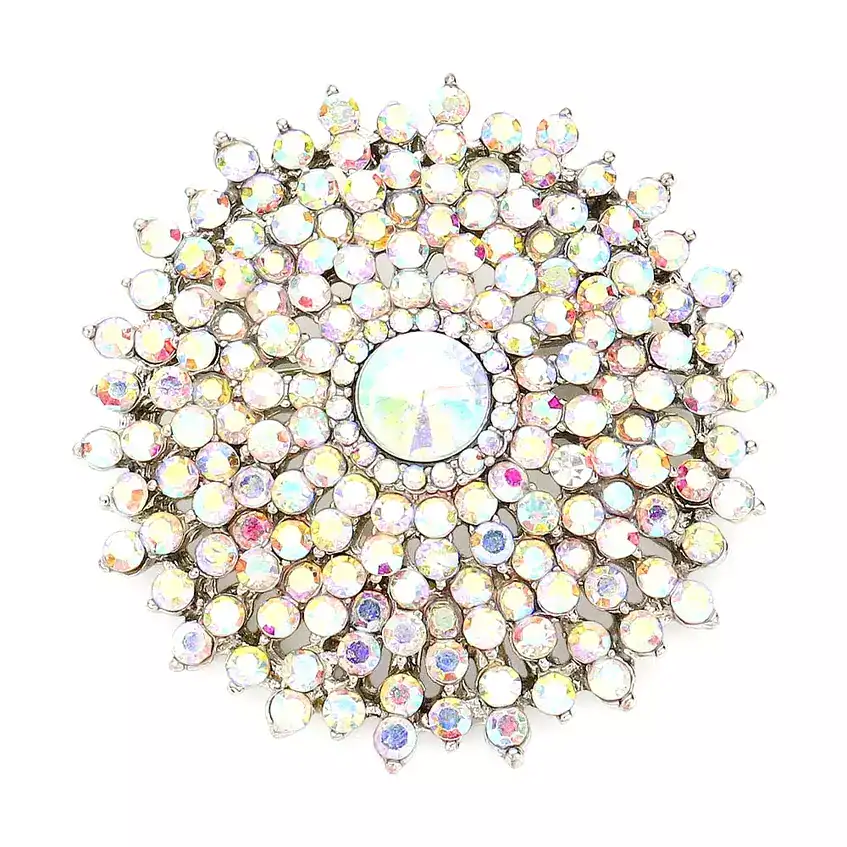 Sun Flower Crystal Rhinestone Gold Iridescent