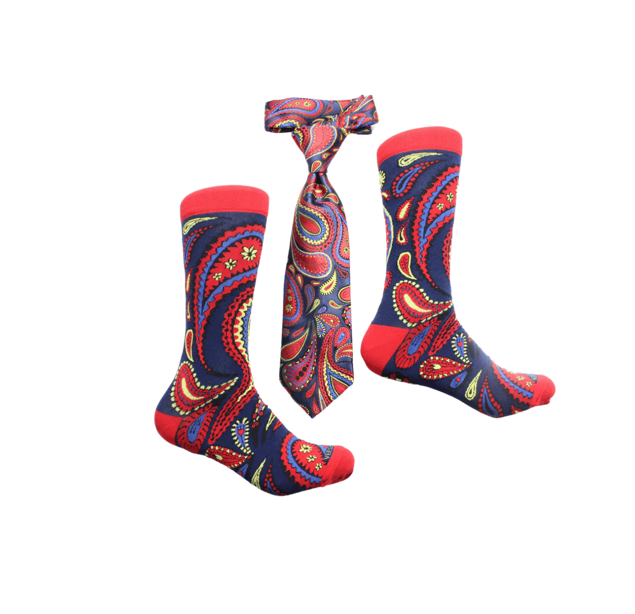 New – Tiger Navy Paisley Tie & Matching Socks Combo (Sharp) S1