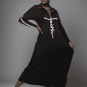 New - Faith Zipper Dress w/Pearls (O/S) (Color Selections)