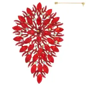 New - Red Teardrop Cluster Brooch (Not heavy)