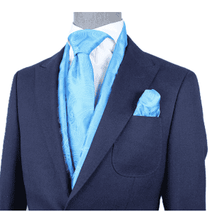 New - Verse IX Aqua Scarf/Tie and Hanky Set (Very Nice for Spring)