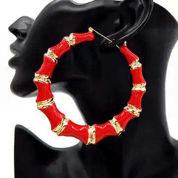 New – Bamboo Hoop Earrings (Selection – Many Colors)