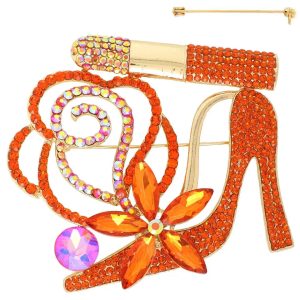 Glam Girl Lip Stick/High Heel Brooch Pin (Color Selections)