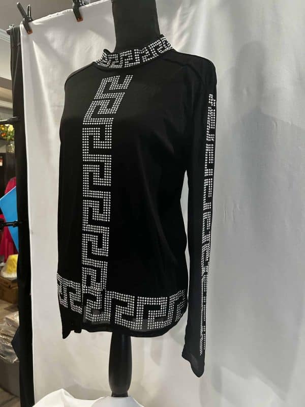 Designer Black Bling Top (Fits 1X-2X) - Image 2