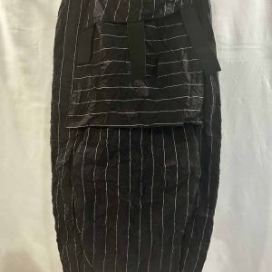 Designer Black Pin-Stripe Big Pocket Skirt (Fits SM-MED)