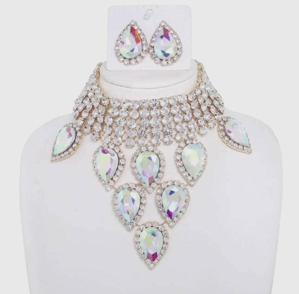 Gemstone Chocker Necklace (2 Color Selections) (Silver Sold) - Image 3