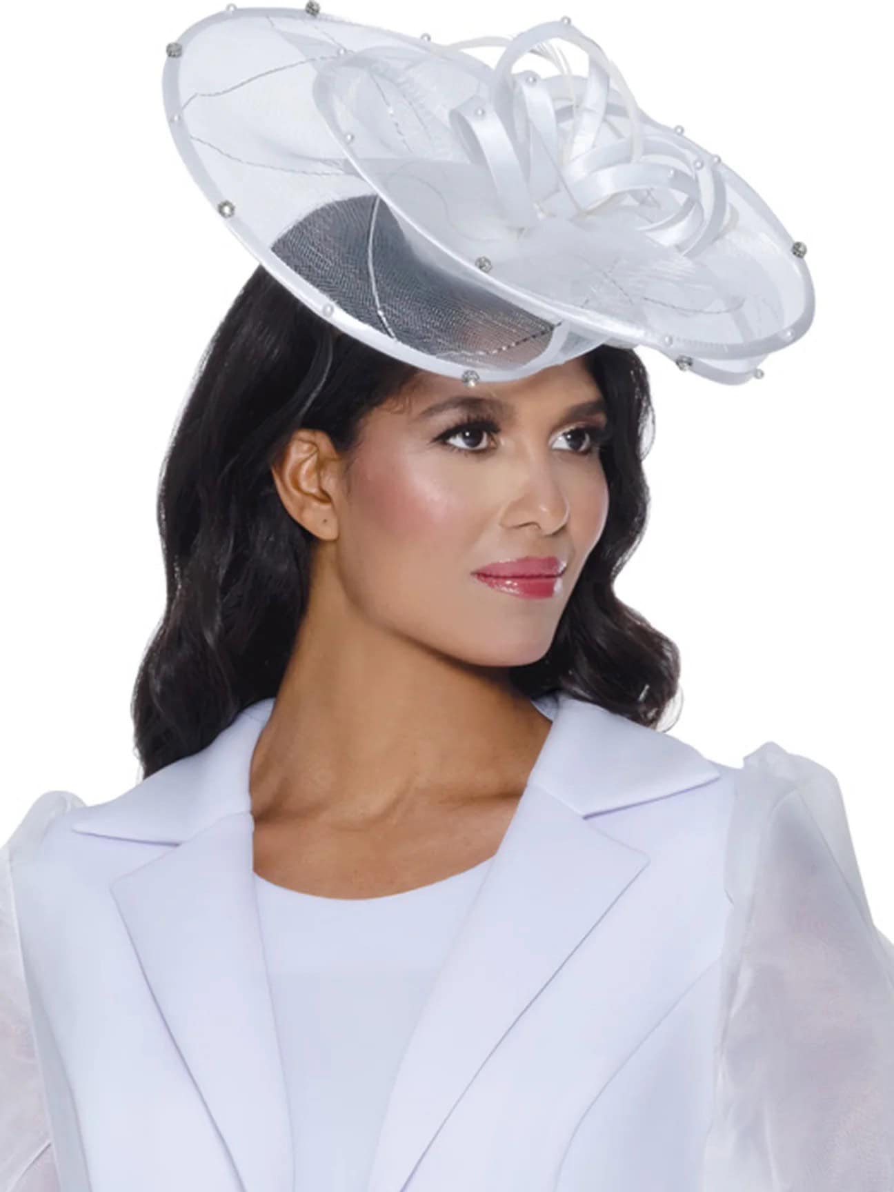 New Update – GMI Matching Mesh Fascinators (2 Color Selections) Hot Pink & White Back in Stock