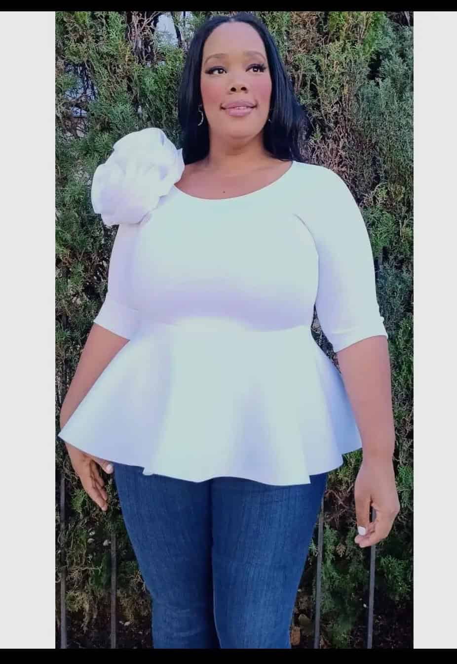 White Light Scuba Top w/ Flower (4 Size Selections) – Love it