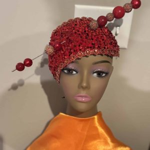 New - Designer Custom Made "Red Crush" Fascinator (Hat Pin Sold Separately)