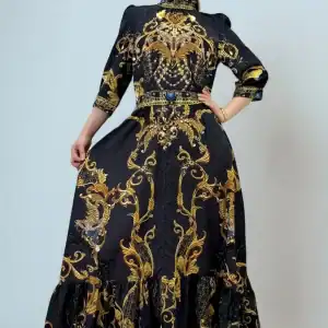 New - Designer Half Sleeve Maxi Dress (XL)