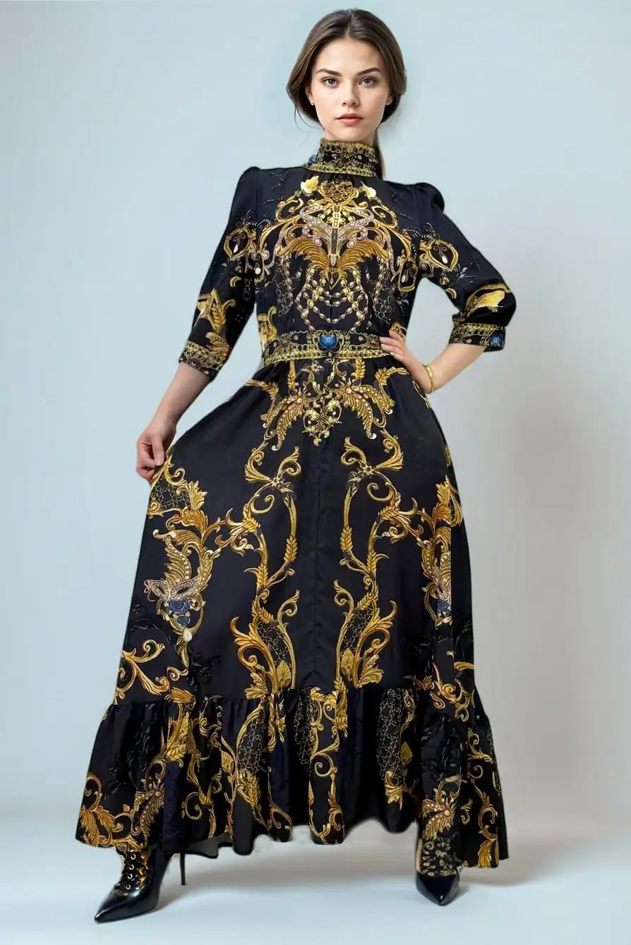 New – Designer Half Sleeve Maxi Dress (XL)