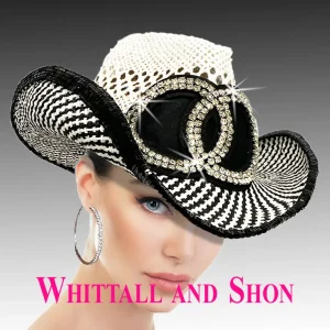 New - Black and White Cowboy Bling Hat (YES)