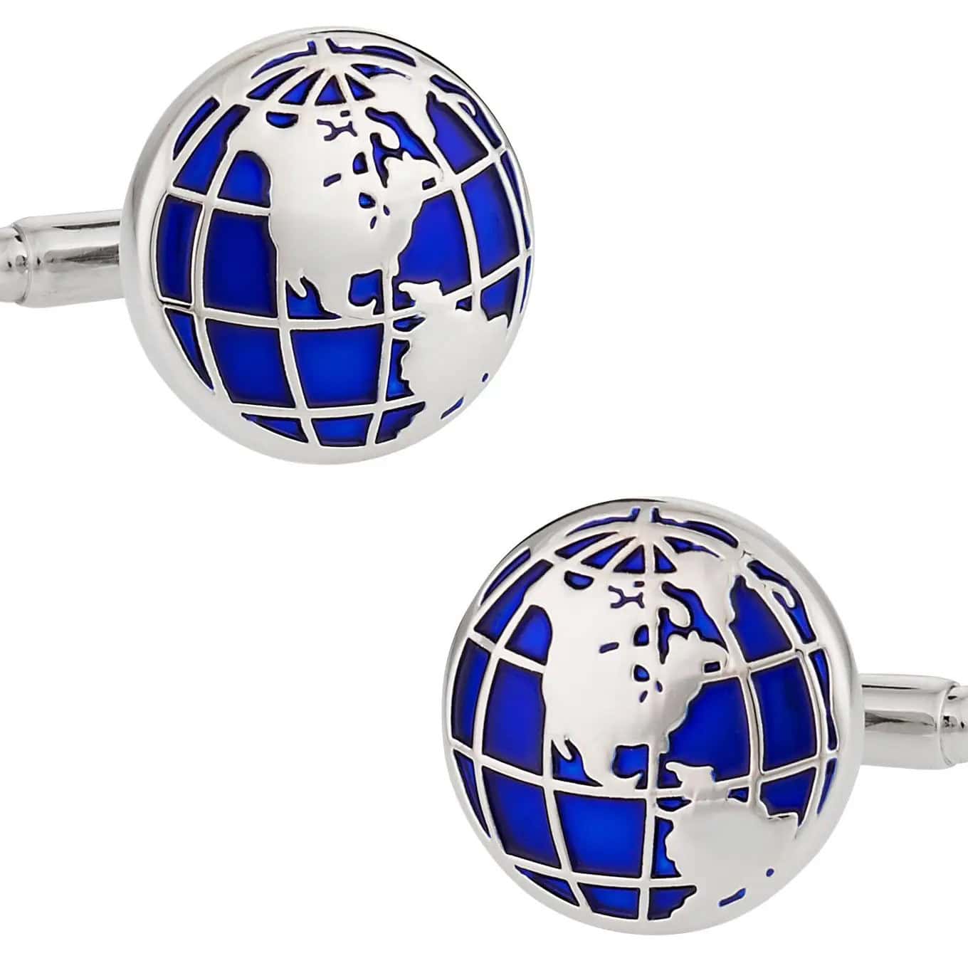 New – Designer Blue Globe Cufflinks