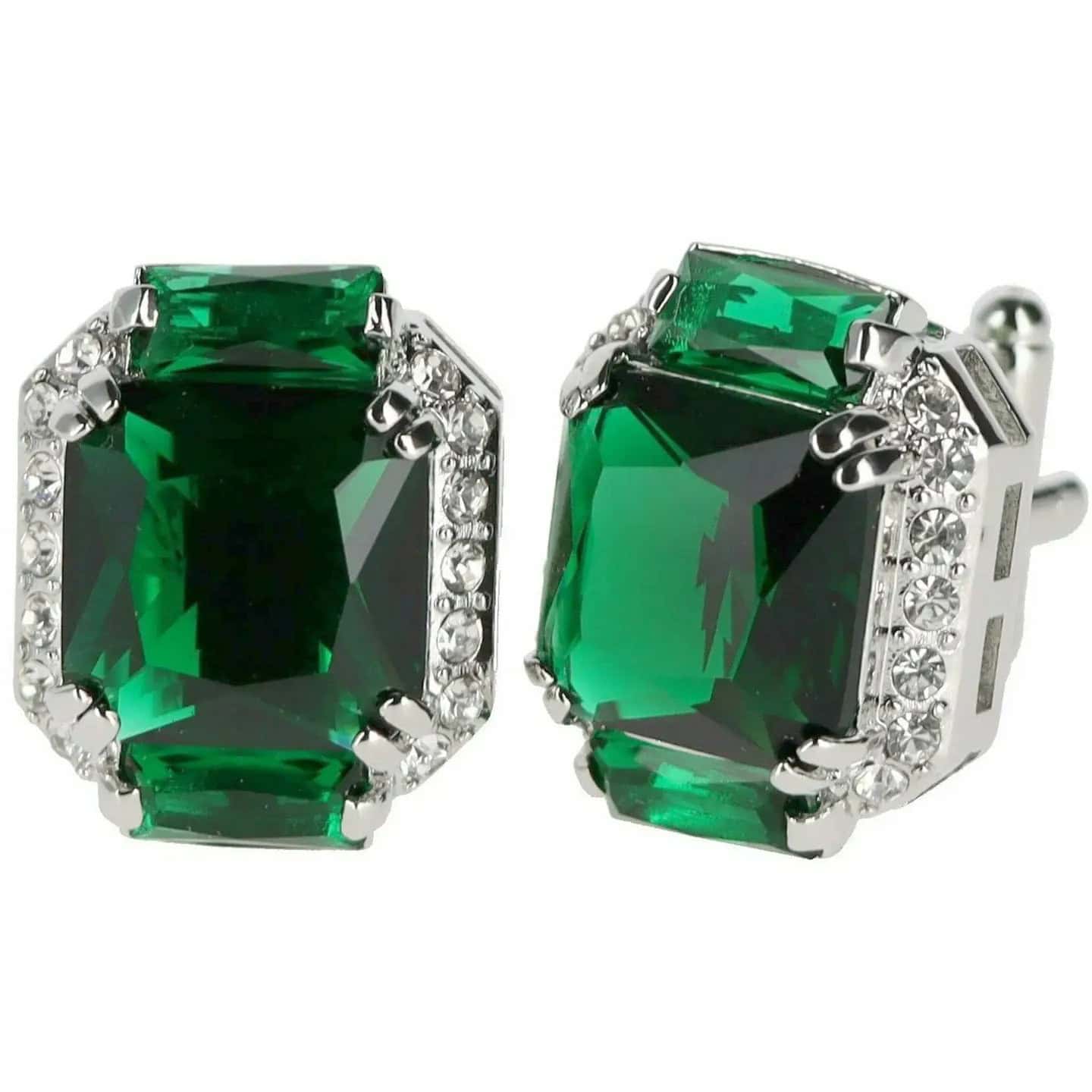 New – Designer Men Cufflinks (Green/Silver)