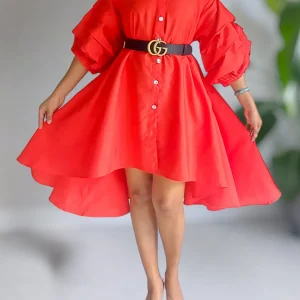 New - Hi-Lo Dress/Shirt (Red)