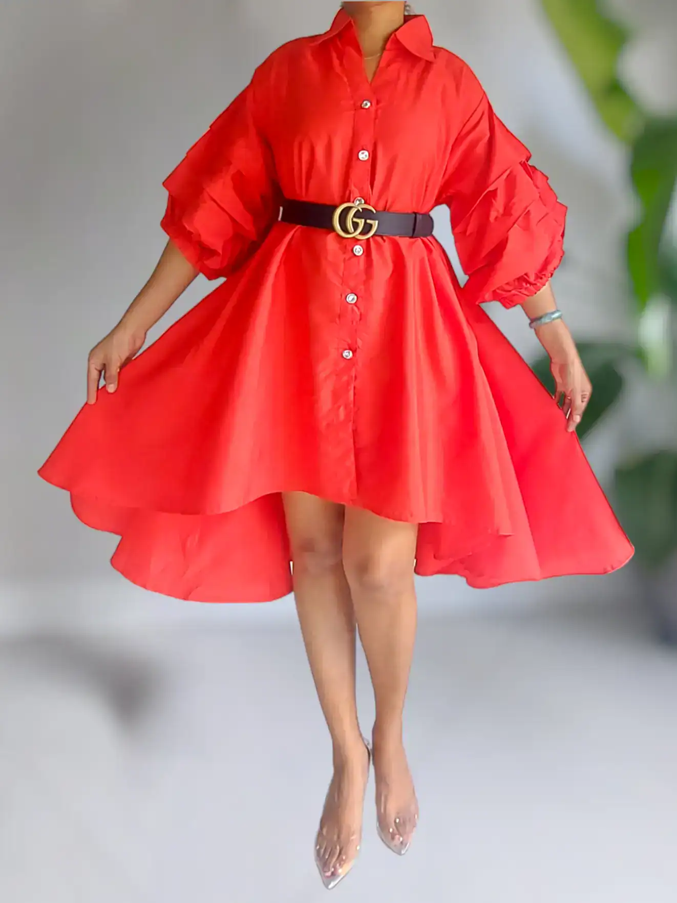 New – Hi-Lo Dress/Shirt (Red)