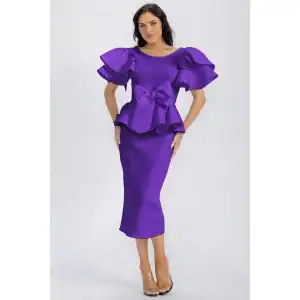New - Double Sleeve Skirt Set Purple (S-XL) Selection