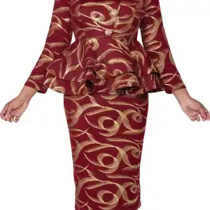 New - Designer Suit (Burgundy & Gold) - SOLD