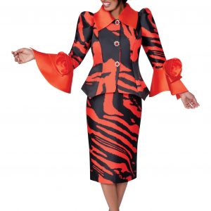 New - 2pc Suit (Red/Black - Multi) Size 20W)