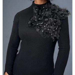 New - Designer Black Studded Sweater (Size Selection)