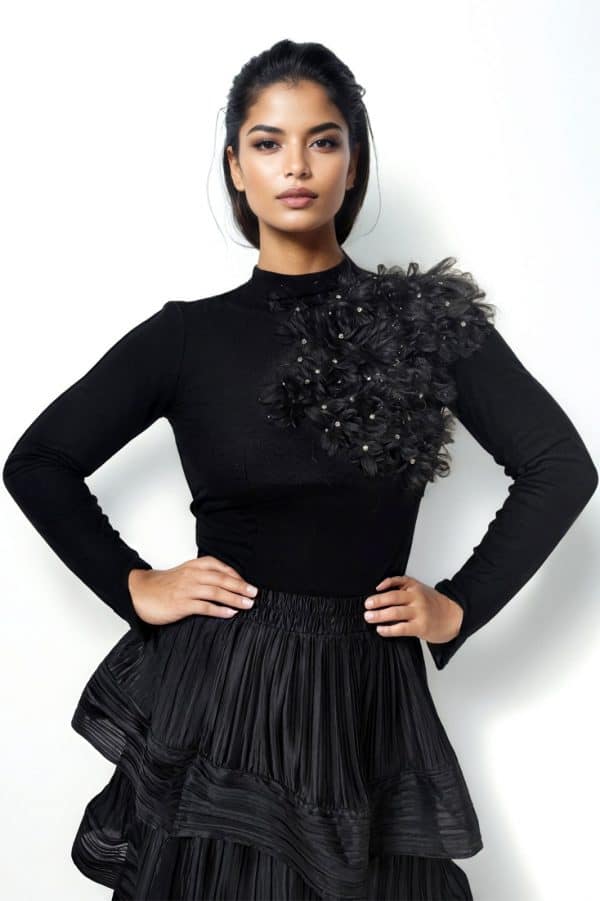 New - Designer Black Studded Sweater (Size Selection) - Only Med LEFT - Image 2