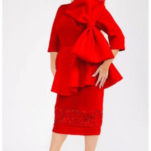 New - Designer 1Pc (Red Bow/Sequin Dress) 3 Size Selection