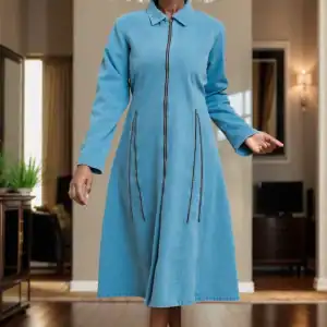 New - Designer Denim Zipper Dress (O/S)