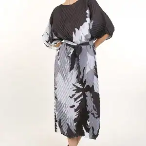 New - Designer Abstract Printed Black Maxi (O/S)