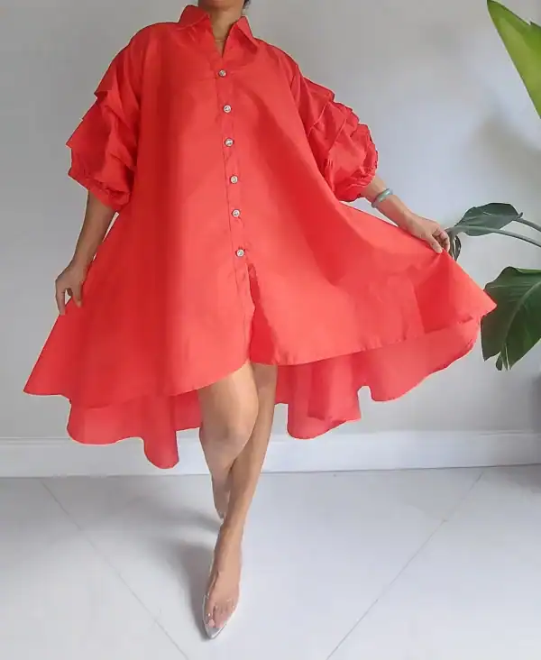 New - Swing Hi/Low Swing Red Dress - O/S