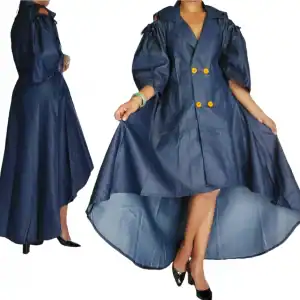 New - Hi/Low Button - Open Shoulder Dress Coat