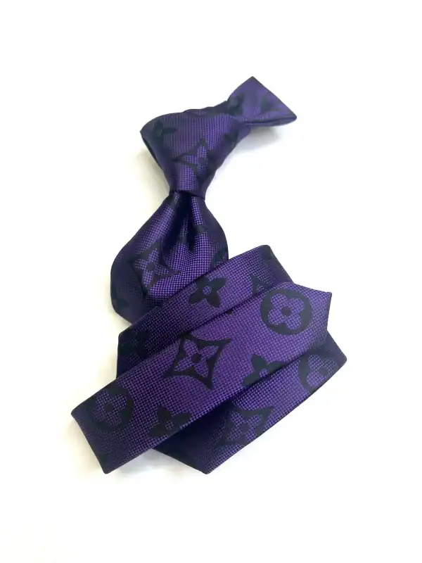New - Designer Purple LV Tie w/ Hanky - Image 2