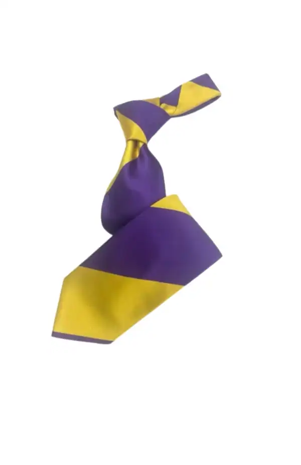 New - Designer Striped (Purple/Gold) Tie w/hanky - Image 2