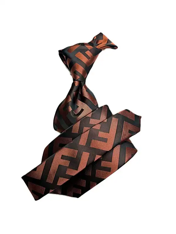 New - Designer FF Rust Tie w/ hanky - Image 2