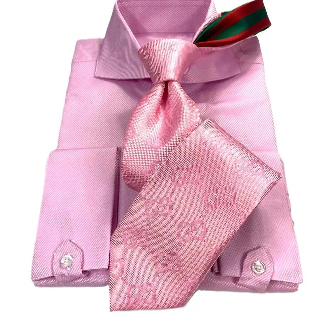 New – Designer Ties (Pink GG) w/ hanky