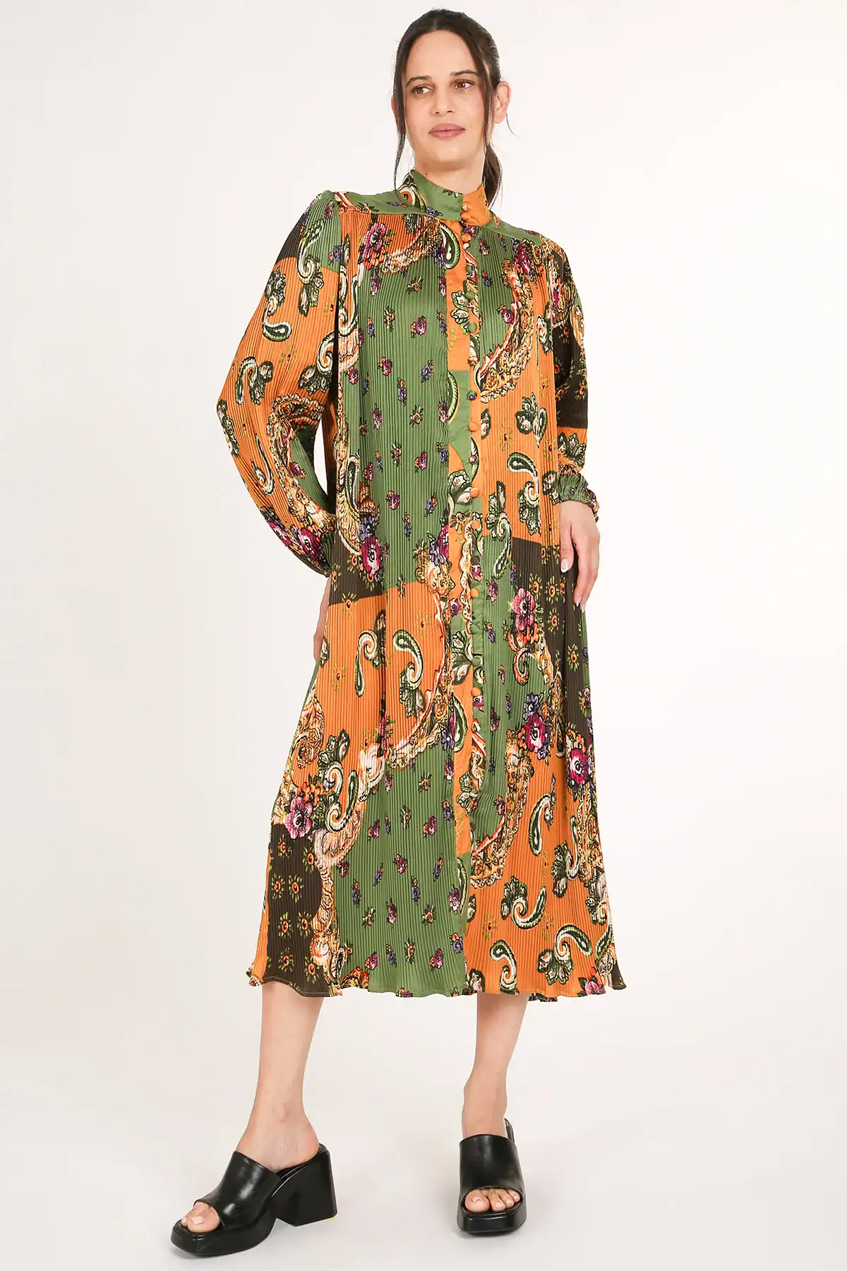 New – BS Designer One Size Maxi Olive Dress