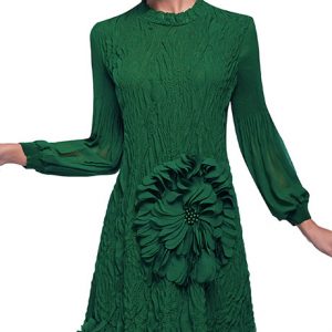 New - Emerald Green Flowered Dress - SOLD