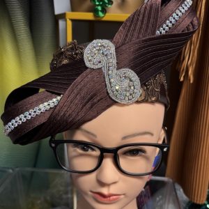 New - Designer Brown or Black Bow Fascinator (Choose Color)