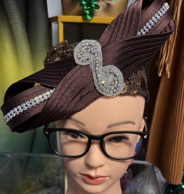 New - Designer Brown or Black Bow Fascinator (Choose Color)