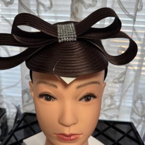 New - Simple Brown Bling Looped Fascinator