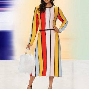 New - Designer Color-Block Knit Dress - Size 10